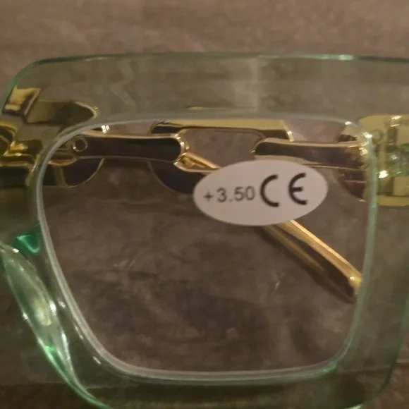 Stylish Green Square Glasses(readers+3.50) - Picture 2 of 4
